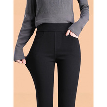 2025新款小黑裤打底裤女外穿春秋薄款高腰弹力靴裤百搭加绒小脚裤