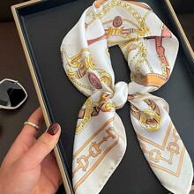 小方巾丝巾女春秋夏季四方正方形纱巾职业搭配衬衫护颈围脖薄围巾