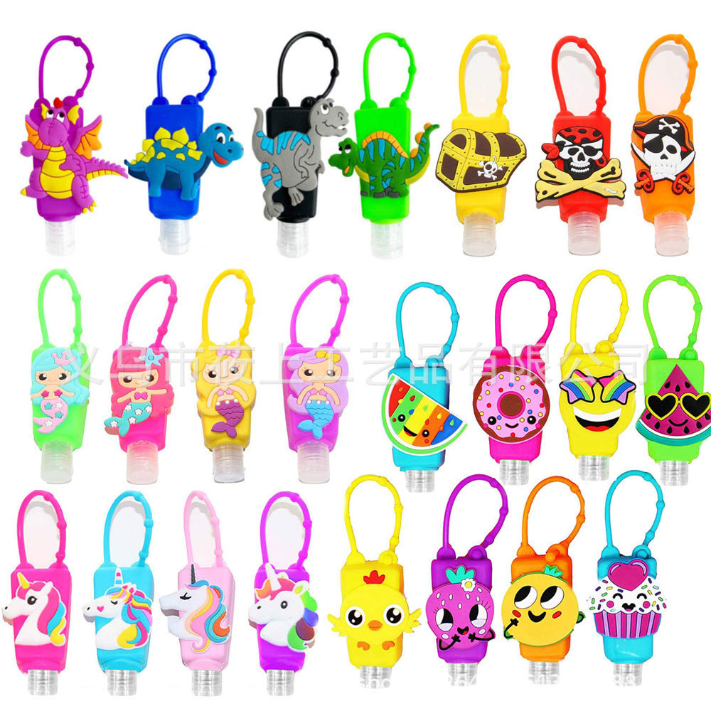 卡通洗手液套软胶滴胶卡通免水洗手液卡通贴片硅胶瓶套保护套日用