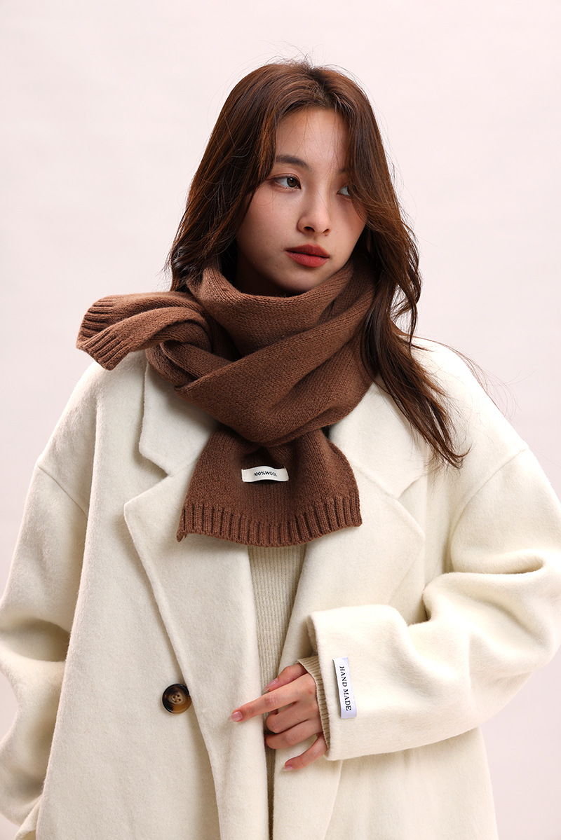 Sciarpa in lana lavorata a maglia 100% cashmere, collo spesso per donna e uomo, calda coppia genitore-figlio stile autunno/inverno, alla moda e_voghion.com