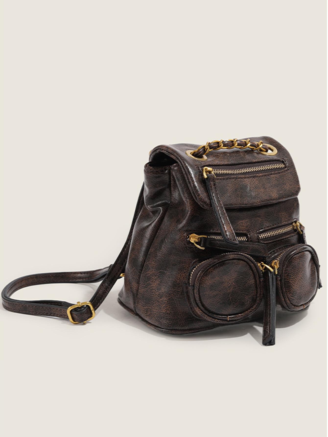 Vintage INS Super beliebter kleiner Rucksack für Damen im britischen Mini-Motorradstil, ideal für Reisen, Schule und Reisen, mit vielen Fächern_voghion.com