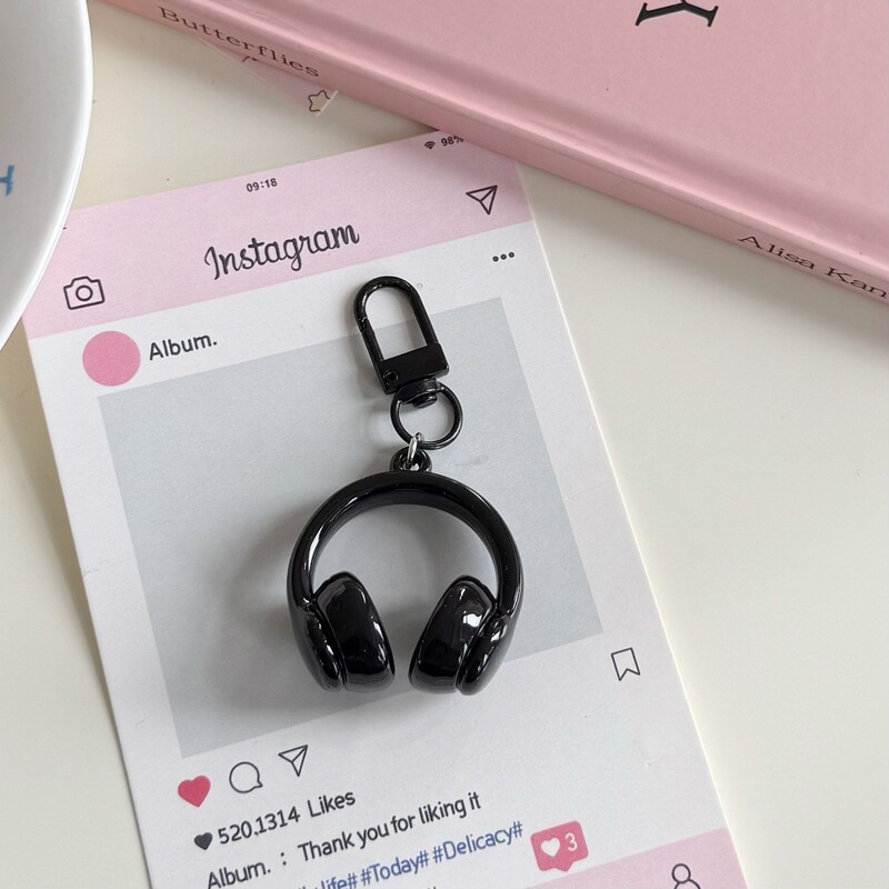 新しい ins 甘くてクールな立体ヘッドフォンキーホルダーカラフルなヘッドフォンペンダントクリエイティブスクールバッグペンダント親友ペンダント|undefined