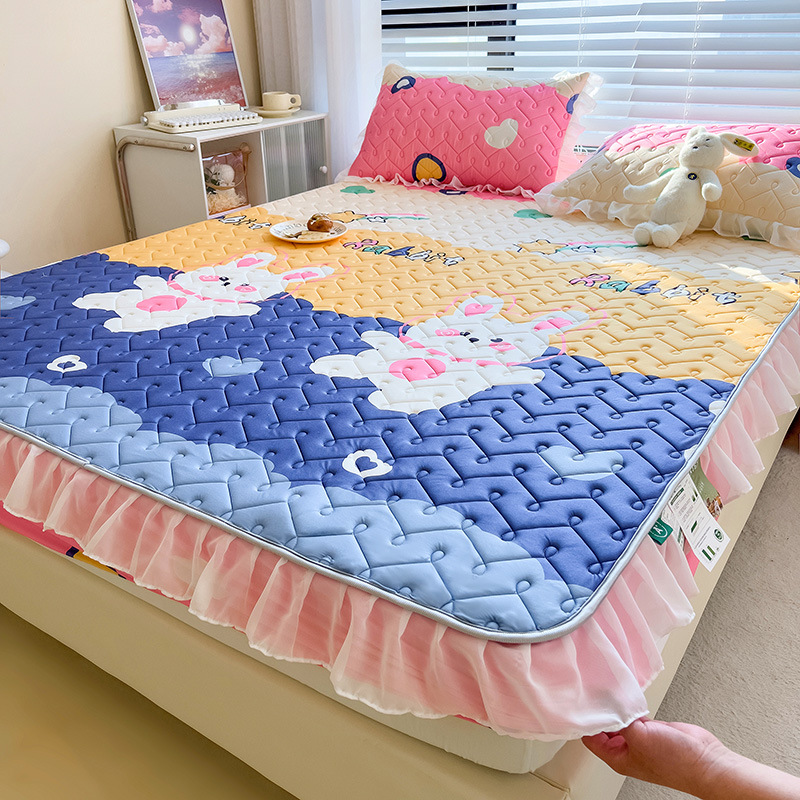Summer silk mat, set, sheet, 3 piece set, washable