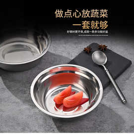 跨境加厚不锈钢汤盆食堂装饭装菜盆家用商用大号圆形盆批发圆盘