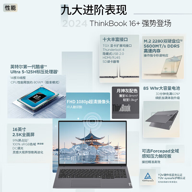 Lenovo ThinkBook 16 2024 +Ultra5-125H AI オールラウンドブック 16inch 高性能オフィス|undefined