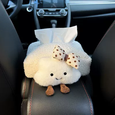 Car tissue box/set Armrest Box, Car Paper - bow-cloud-plush-armrest-box-tissue-box