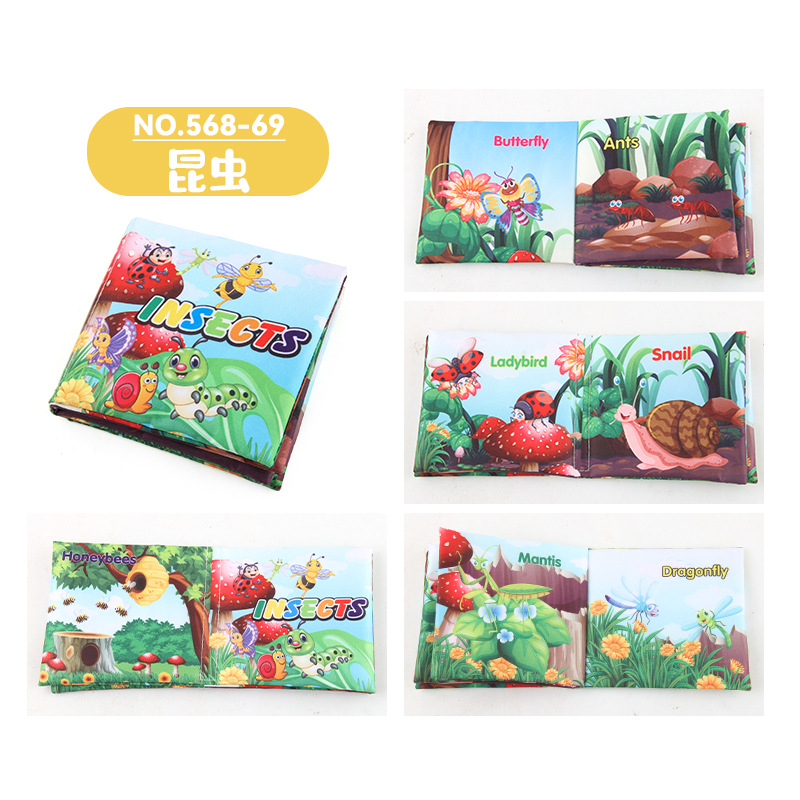 Rompecabezas de ciencia y educación para niños con papel de timbre libro de tela de educación temprana lavable sin desvanecimiento sin desgarro libro de tela de Palma de bebé tridimensional