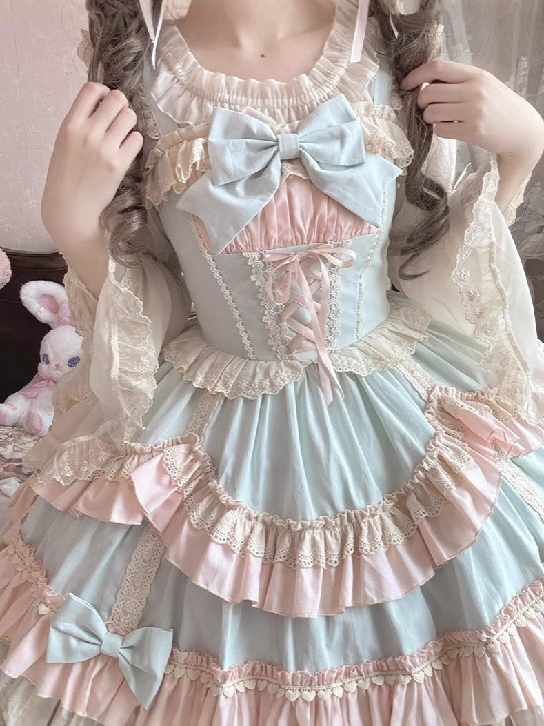 Платье Genuine mousse Lolita JSK, пастельные оборки, широкий выбор цветов, несколько размеров