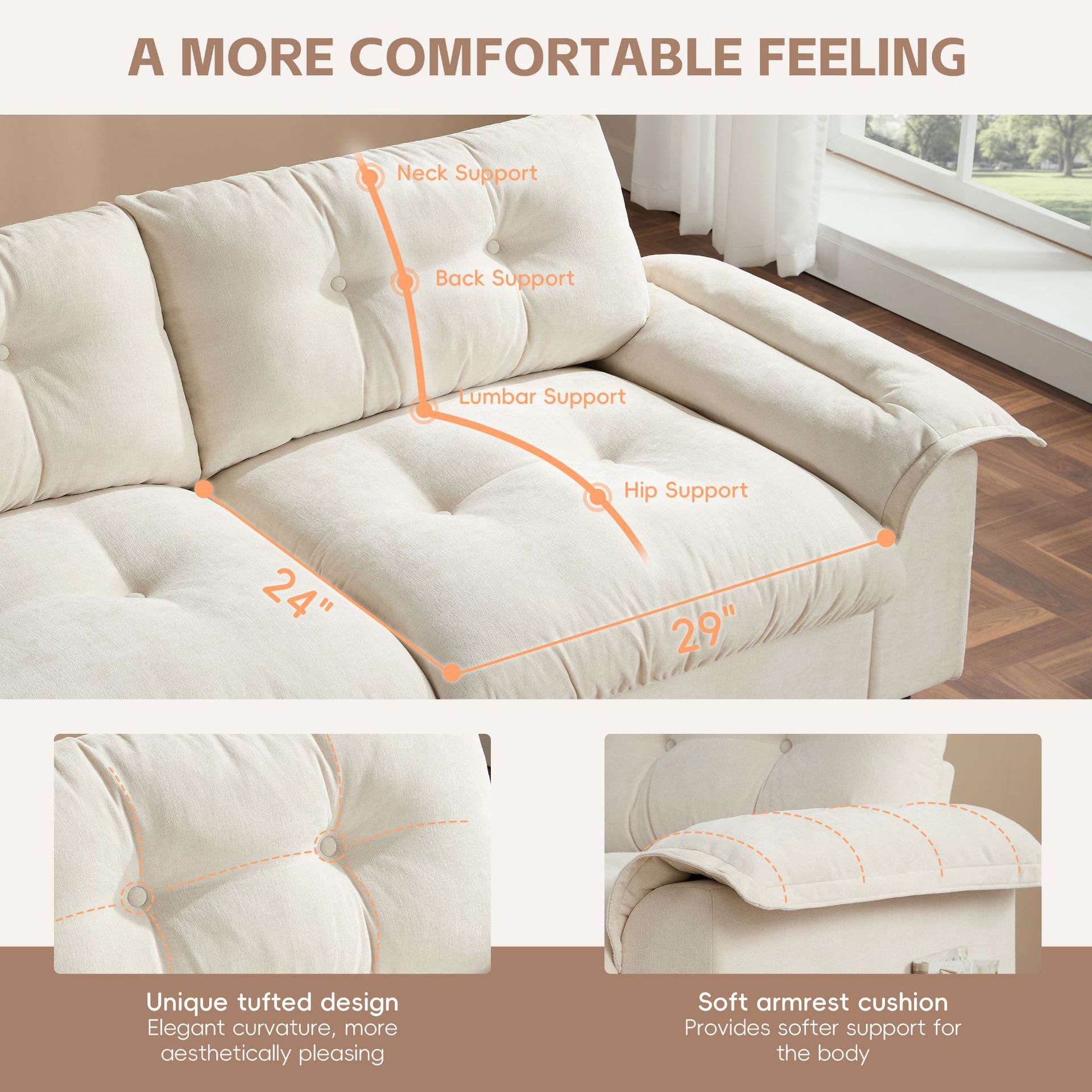 Sofá de nube desmontable moderno y simple con respaldo ajustable, nuevo sofá de tela recta de estilo de casa pequeño.