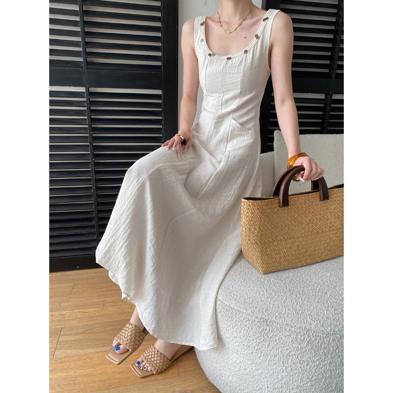 Sinnan High-Intelligence Style Cotton-Linen Blend Tailored Cut Waist-Slimming Elegant Strap Dress Sn8463 Sinnan High-Intelligence Style Cotton-Linen Blend Tailored Cut Waist-Slimming Elegant Strap Dress Sn8463