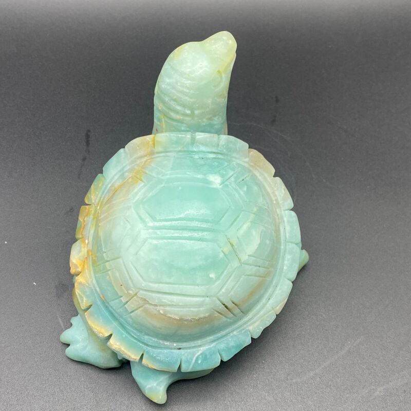 天然亚马逊乌龟雕刻件桌面摆件手工雕刻件装饰水晶摆件直 图 7