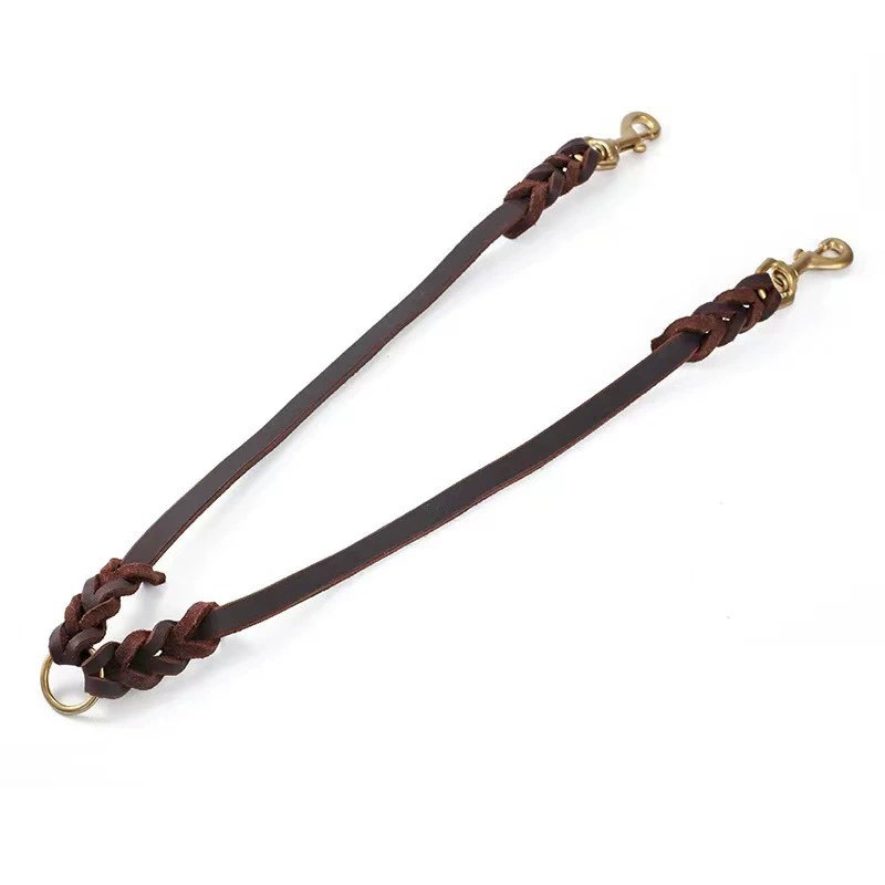 Трансграничный двуглавый поводок для собак один поводок из двух более чем двух собачьих поводков из воловьей кожи, чтобы выгуливать поводок для собак двуглавый крючок поводок из воловьей кожи