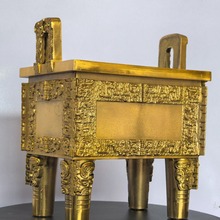 新款仿真黄铜司母戊鼎青铜鼎金鼎全黄铜鼎香炉鼎摆件办公室工艺品