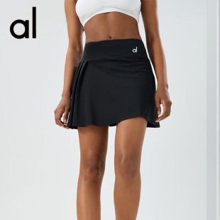 Alo Cross-Border Women's Tennis Skirt Summer Quick-Drying Fitness Golf Yoga Skirt Pants Fake Two-Piece Anti-Exposure Short Skirt