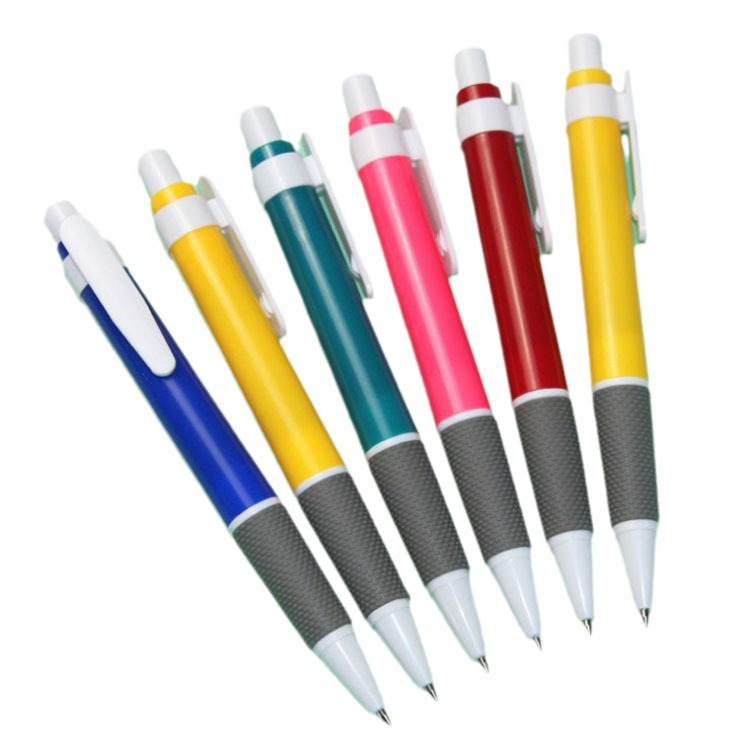 Suministros de oficina color prensa bolígrafo de plástico bala azul 0,7mm bolígrafo papelería al por mayor