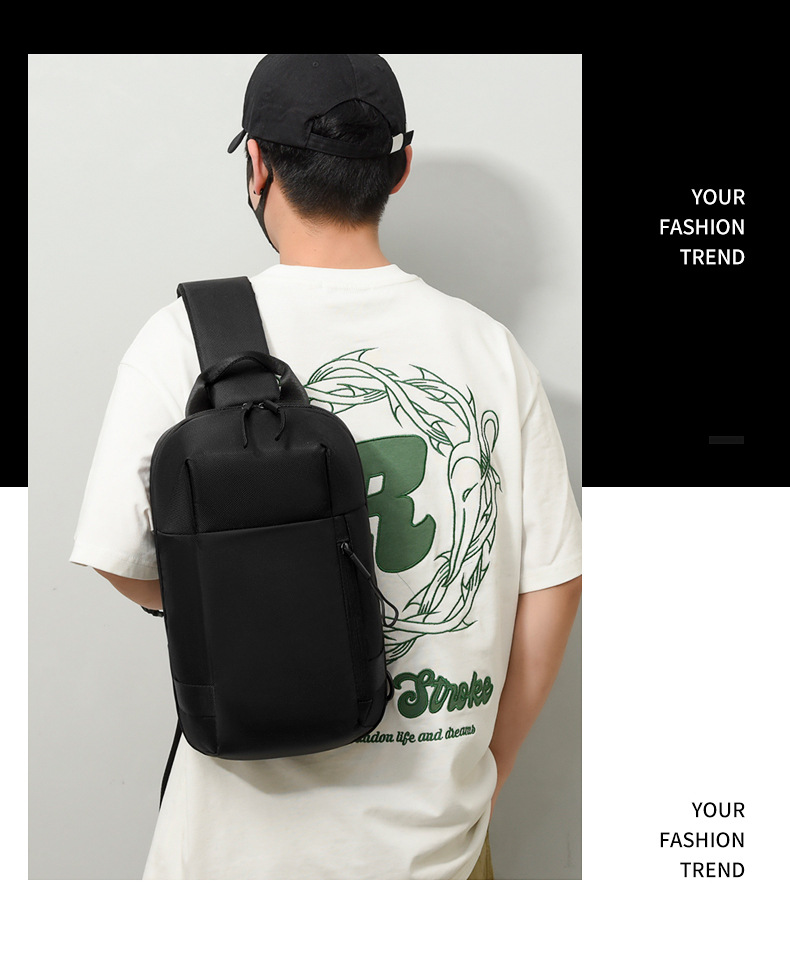 Stylish Men's Crossbody Bag Large Capacity Functional Chest Pack_voghion.com