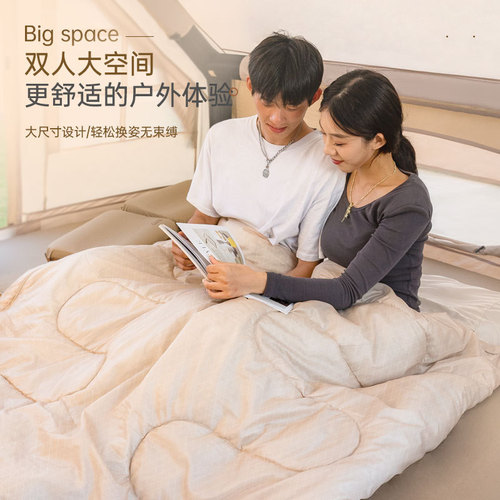 Tanlu Outdoor Sleeping Bag Adult Outdoor Camping Adult Winter Thickened Cold-Resistant Warmth Can Be Spliced ​​Double