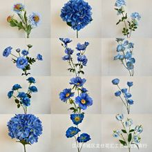 蓝色系婚庆ins风蓝色宝蓝色合集韩式花艺拍摄道具欧美手捧假花仿