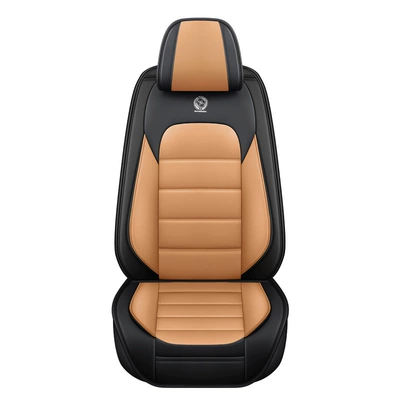 Seat cushion, seat cover — Car Seat Cushion Full-Coverage Seat - black-and-orange-front-row-single-seat