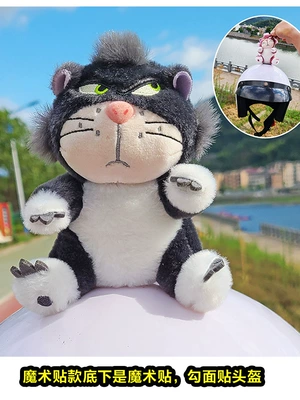 Motosiklet dəbilqələri | Universal Funny Tiktok Glass - black-and-gray-shameless-cat-velcro-style