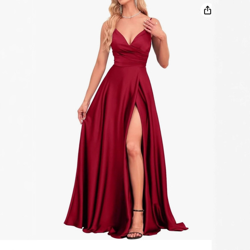 Amazon European and American Cross-Border Bridesmaid Dress Long Dress Suspender Slimming Look Off-Shoulder Bestie V Neck Sleeveless Bridesmaid Group Evening Dress