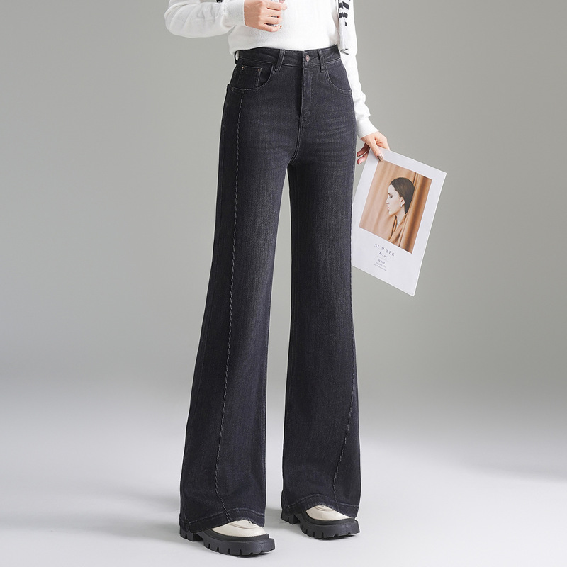 High-Waisted Straight-Leg Jeans for Women, Plus Size, Flattering, Fall 2025, Slimming, Drapey, Slight Flare