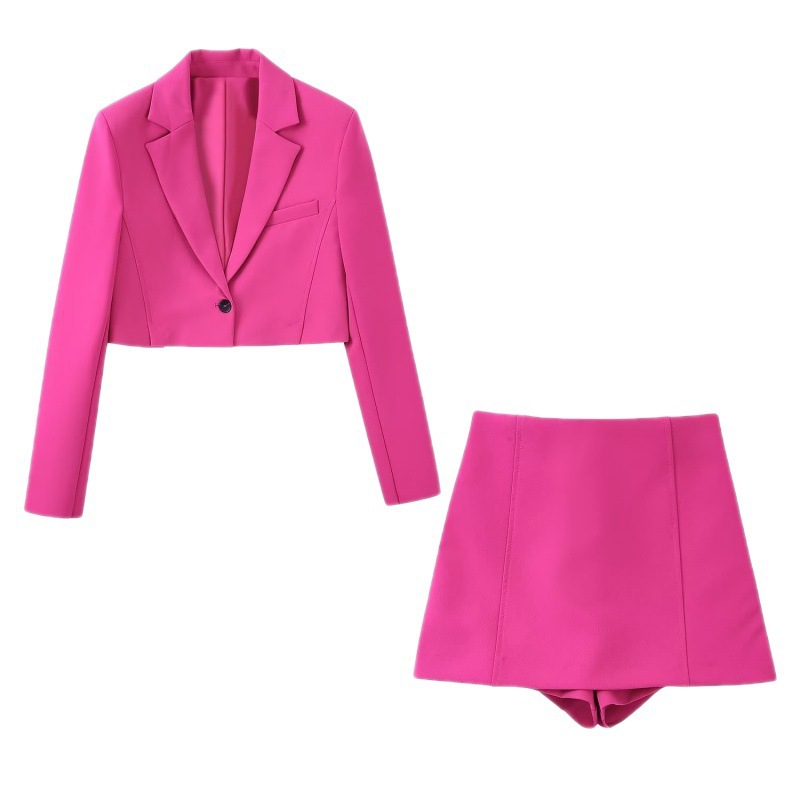 Women's clothing 2024 summer new short suit jacket+skirt pants set_voghion.com