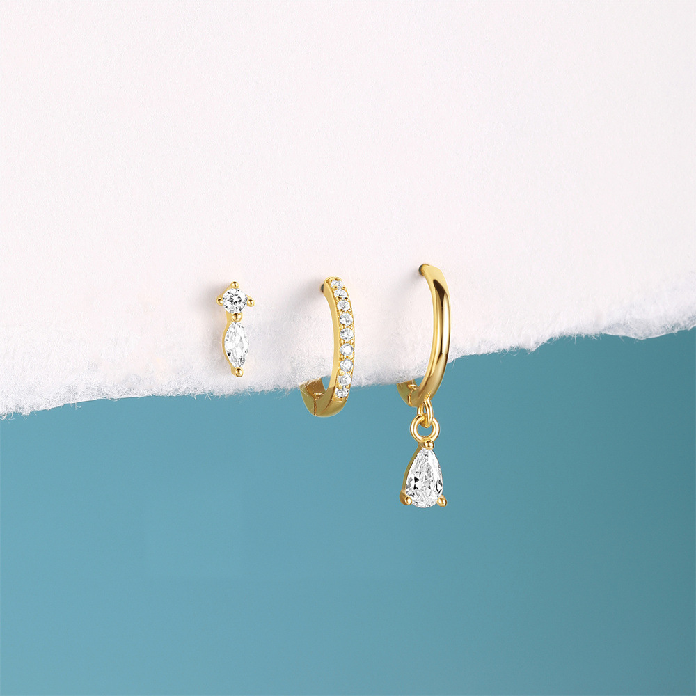 5g Weight 925 Sterling Silver Ear Needle Material Earrings Classification 3 Pieces Quantity Holiday, Travel, Selfie Occasion 925 Sterling Silver Material Geometric, Star Pattern Women's Gender Plating Design Simple Style Style 3 Pieces 925 Sterling Silver Geometric Star Earrings 15