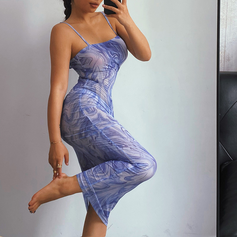 summer new style printed sexy sling dress NSFLY61768