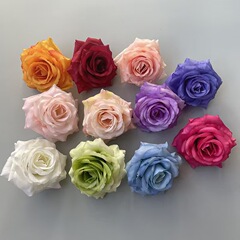 シミュレーション愛人のバラの花の頭の結婚祝いの花の壁の装飾の形の手作りの花の頭の越境の単一の絹布の人工花
