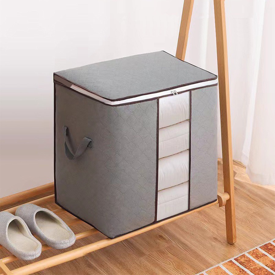 Hogar edredón bolsa de almacenamiento de gran capacidad de impresión en movimiento no tejido edredón caja de almacenamiento de ropa plegable bolsa de almacenamiento