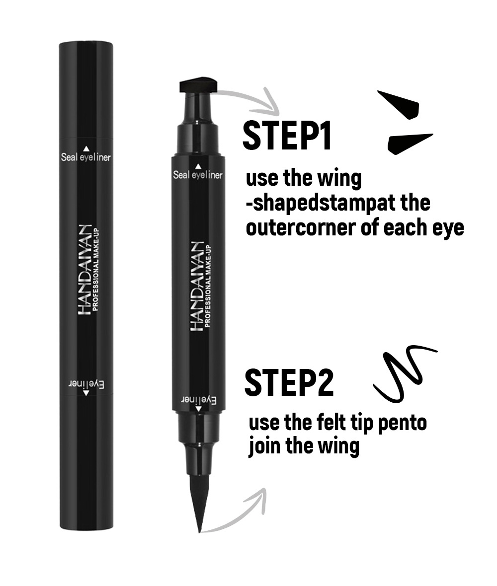Triangular eyeliner seal color handaiyan eyeliner liquid pen, waterproof, sweat-proof, quick-drying cross-border double-head eyeliner pen Application Scenario
