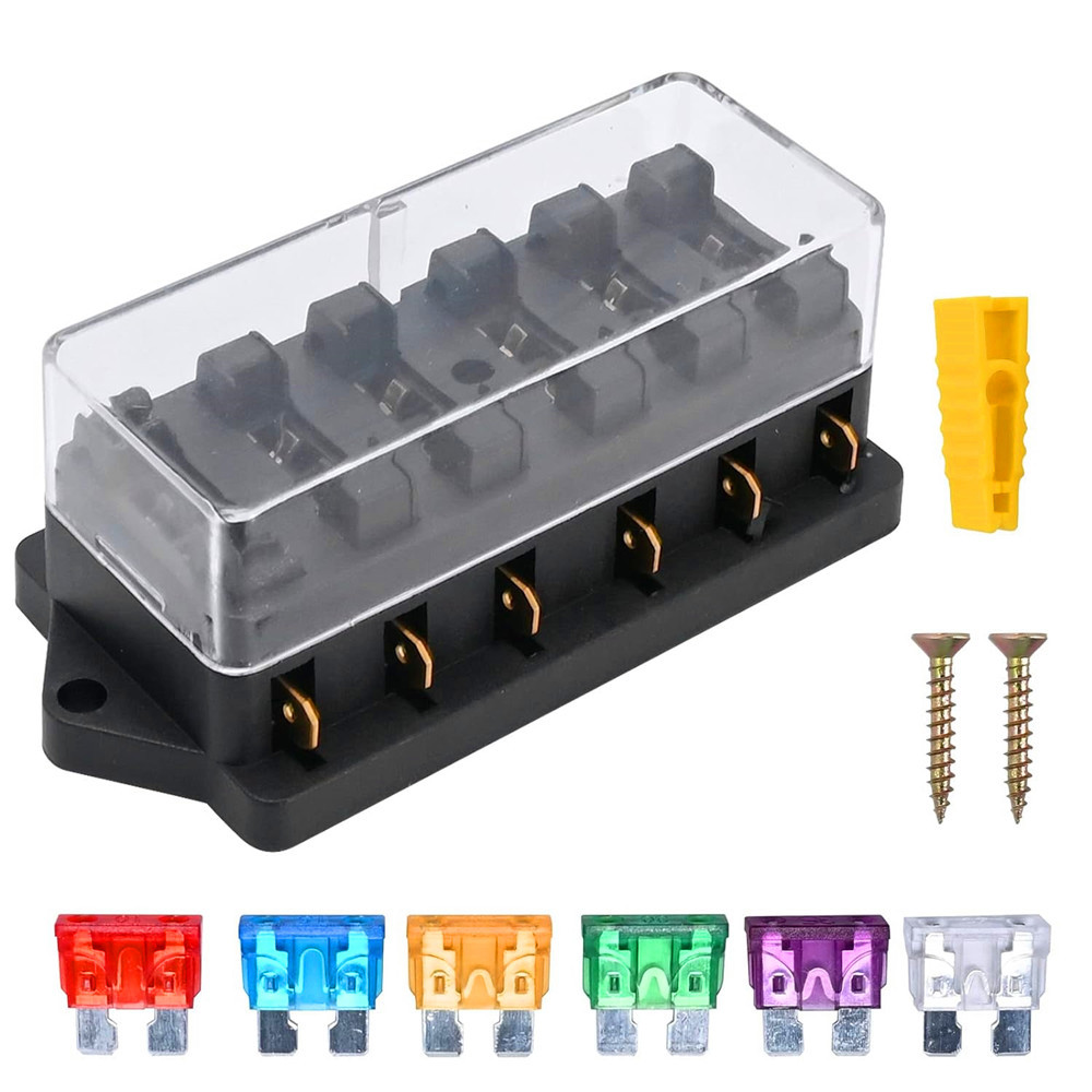 6P路保险丝盒 6P保险丝盒 6位保险丝盒 6进6出汽车保险座