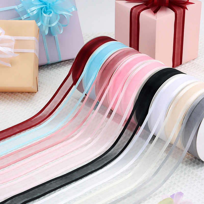 Hilo de nieve de ala ancha de Huaxi, gasa suave, cinta de regalo de flores, cinta de pastel, caja de regalo de dulces de boda, brida decorativa