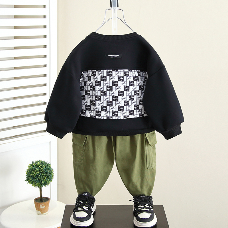 4799 boys' hoodie set 2024 new children's autumn fashionable and trendy baby spring trend_voghion.com