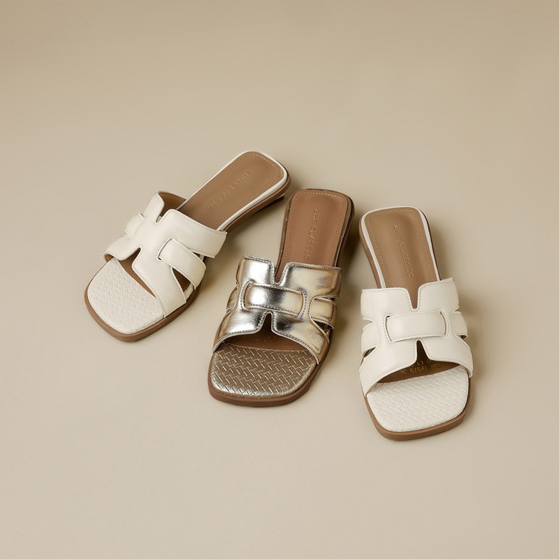 Sandal cao gót nữ quai ngang dệt thời trang, gót vuông 7 cm — JF579 Vàng