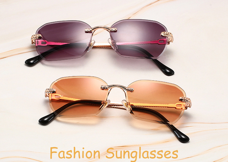 96g Weight Frameless Glasses Structure Sunglasses Classification PC, UV400 Protection Lens Material Square Glasses Style Outdoor Occasion Solid Color Pattern All Seasons Season Unisex Gender Simple Style, Classic Style Style Simple Style Classic Style Solid Color PC UV400 Protection Square Frameless Women's Sunglasses 1