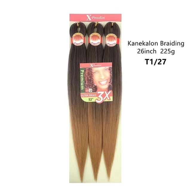 3X Easy trenza cabello frío ignífugo negro pelucina trenza sucia 52inch tres piezas EZ pelucina trenza