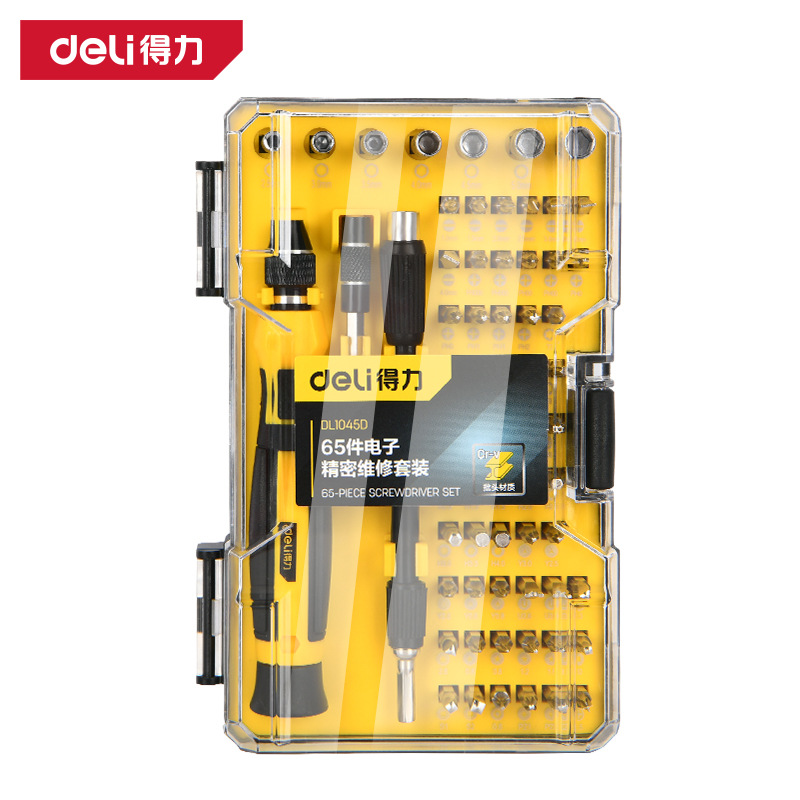 Deli Tools Multifunctional Precision Screwdriver Set Mobile Phone Maintenance Screwdriver 65 Pieces suit DL1045D