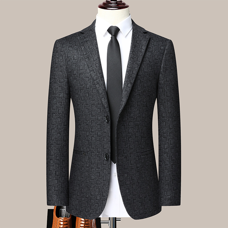Men's Casual Suit Jacket Korean Style Slim And Handsome Autumn And Winter Youth Small Suit Groomsman Outfit Wedding Groom Outfit