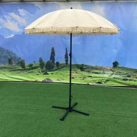 库存现货16k纤维流苏伞沙滩户外野营伞 遮阳伞太阳广告伞酒店民宿