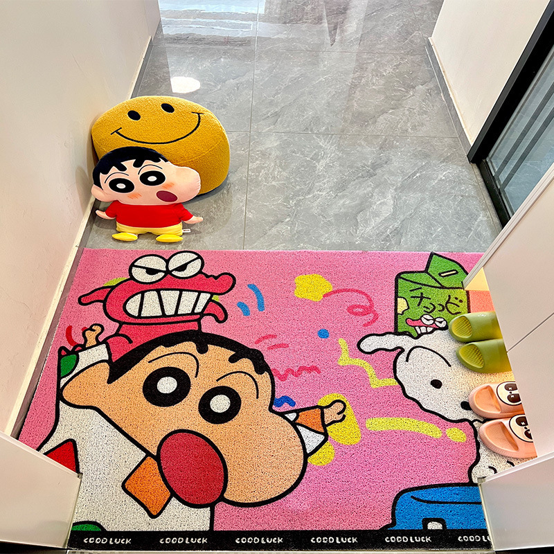 蜡笔小新入户地垫你回来啦进门门口玄关家用脚垫可裁剪丝圈地垫|undefined