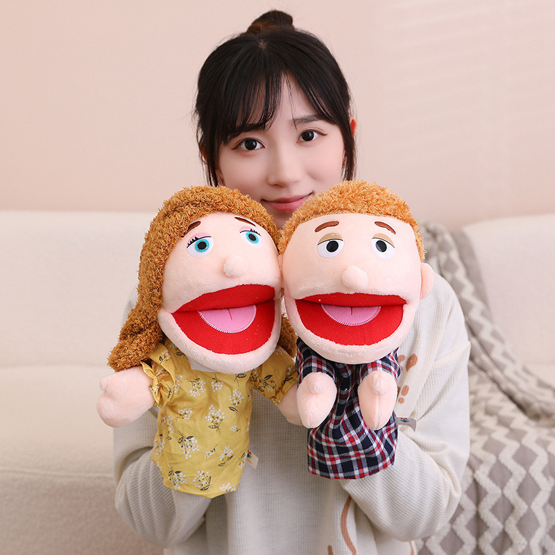 Cross-Border New Product Family Hand Puppet Parent-Child Toy Ventriloquism African Black Performance Interactive Hand Puppet Plush Toy Batch
