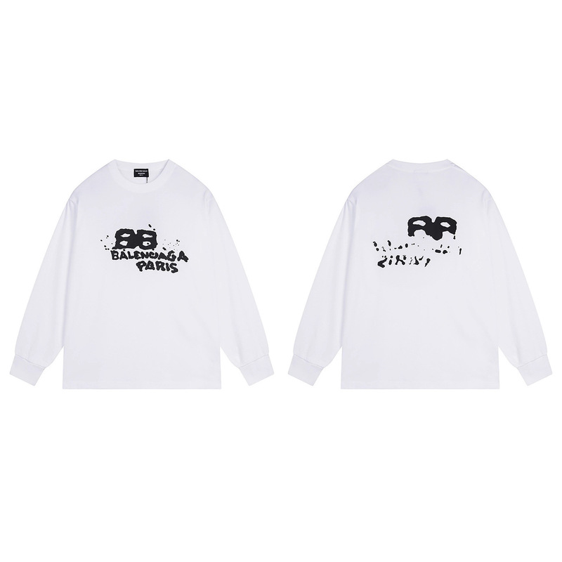 High Version 25Ss New Paris B Brand Bb Fancy Letter Print Unisex Loose Distressed Crew Neck Sweatshirt Versatile O High Version 25Ss New Paris B Brand Bb Fancy Letter Print Unisex Loose Distressed Crew Neck Sweatshirt Versatile O