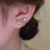 Silver needle, advanced earrings from pearl, silver 925 sample, high-quality style, double wear