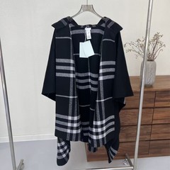 张婧怡同款B家羊毛斗篷秋冬百搭格纹披肩学院风女百搭实用