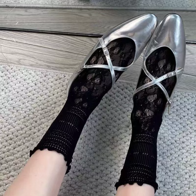 Knee Socks (Tide) Lace Thin Breathable, Mid-Length, One Size — Multiple Styles