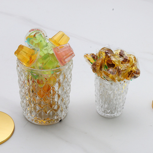 Nordic transparent glass candy jar storage jar sugar box creative transparent storage jar tea sugar cube jar toothpick jar