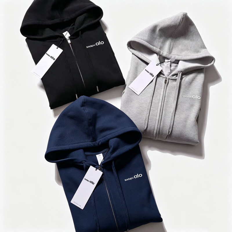 In-Stock Sageh Alo American-Style Solid Color Hooded Sweatshirt for Men and Women, Autumn High-End Jacket Cardigan Top New Model In-Stock Sageh Alo American-Style Solid Color Hooded Sweatshirt for Men and Women, Autumn High-End Jacket Cardigan Top New Model