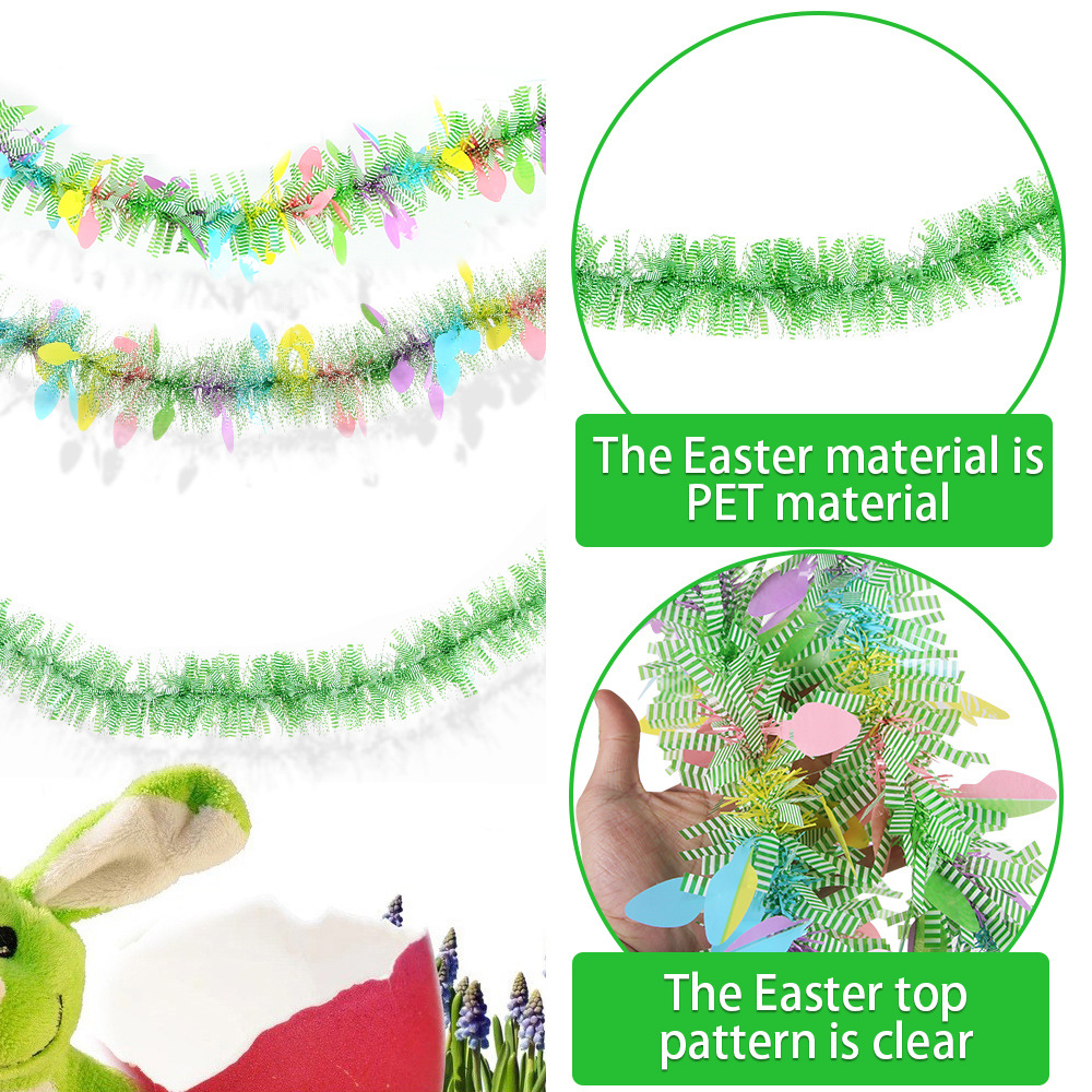 Suministros de fiesta de Pascua de 2m de color Rubea colgante de fiestas decorativas de huevos de flores de color
